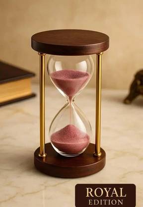 Ksmart Wooden Sand Timer 1 Minute – Pink Sand Hourglass Sand Clock