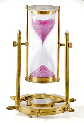 Capital International Hourglass Timer Brass Rotating Sand Timer with Compass Vintage Hour Glass Timer Sand Clock