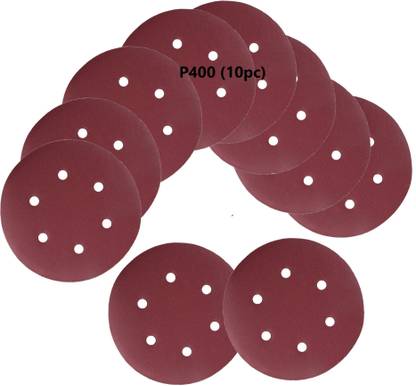 NPH 10 Pcs 6inch Sand Paper Size 400 (400 Grit) Round Sand Paper velcro disc Emery Sandpaper