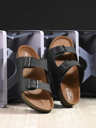 UNDERROUTE Stylish Dual Strap Buckle Design Men Sandals
