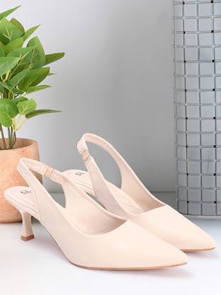 CARLTON LONDON Women's Pointed Toe Slingback Stiletto Sandal Women Heels