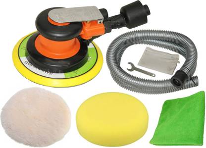 Digital Craft Pneumatic Air Sander Machine,5"White Buffing Pad,5"Yellow Sponge Pad 5 inch Random Orbital Sander