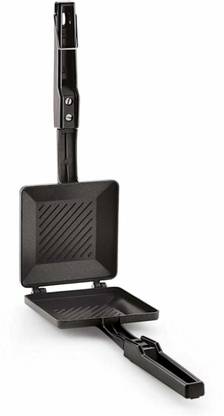 AditiGanga Non Stick Plian Sandwich Maker With Grill Design BLACK Toast