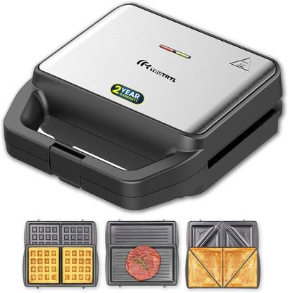 truTRTL Premium 3-in-1 Sandwich Maker with Detachable Plates | Grill - Waffle - Toast Grill, Waffle, Toast