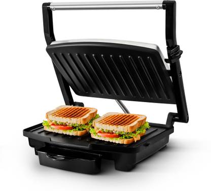 Impex by IMPEX Sandwich Maker with oil tray | 1000W | Nonstick | Floating Hinges Toast, Open Grill