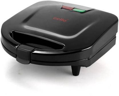cello ToastiGO Grill Maker 800W | Non Stick Coating | Electric Sandwich Maker Grill (Black)