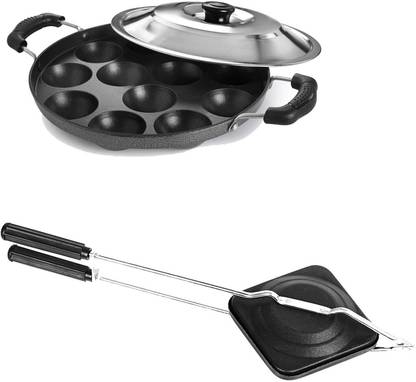 HM EVOTEK Sandwich Gas Toaster Regular & 12 Cavity Appam Patra with Stainless Steel Lid K4 0 W Pop Up Toaster