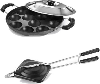 HM EVOTEK Non-electric Sandwich Maker | 2 Side Handle Appam Patra / Appam pan with Lid K7 0 W Pop Up Toaster