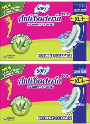 SOFY AntiBacteria ULTRA SLIM SUPER XL+ ( 30 pads - 323mm ) Sanitary Pad