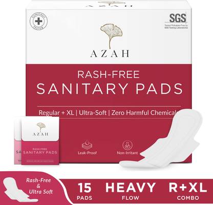 AZAH Rash-Free Napkins R+XL for Heavy Flow | Leak Proof & Cottony Soft|Disposal Bags Sanitary Pad