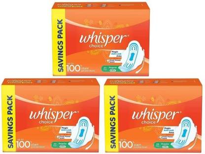 Whisper Choice Regular Pads for Women,Pack of 20+20+20 Units Sanitary Pad