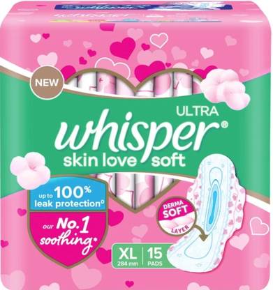 Whisper Ultra Skinlove Soft XL+ Thin Pads for Women, no irritation sanitary pads Sanitary Pad