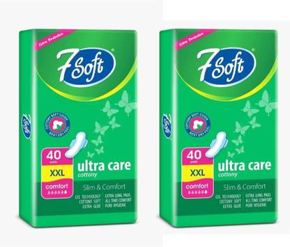 RUGY 7 Soft ULTRA CARE COTTONY SOFT XXL Sanitary Pad (Pack of 80) Sanitary Pad