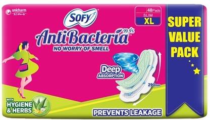 SOFY AntiBacteria 48 SLIM Pads 290mm with Deep Absorption Sanitary Pad