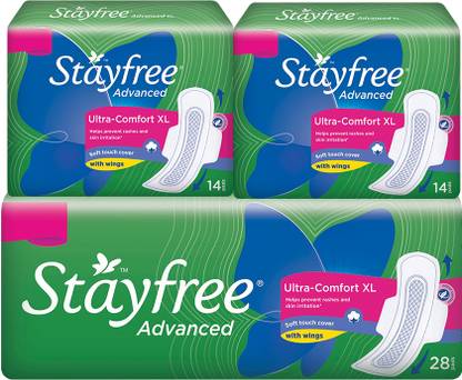 STAYFREE AdvanceUltra-comfort Sanitary Pad(Pack of 56) Sanitary Pad  (Pack of 56) at Rs. 518