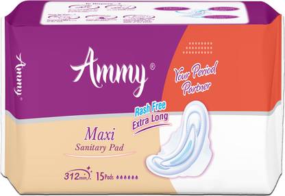 Ammy Maxi XXL Sanitary Napkins with Wings, Super Absorbent Core