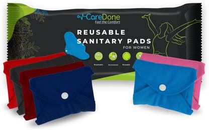 CareDone Reusable Cloth Period Pads for Heavy Flow Leak-proof, Multicolor Cloth Pads Sanitary Pad