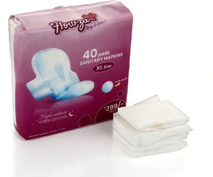 FLOWZU Secure Cottony Long and Extra Absorbent Sanitary Pads with Soft Layer Sanitary Pad