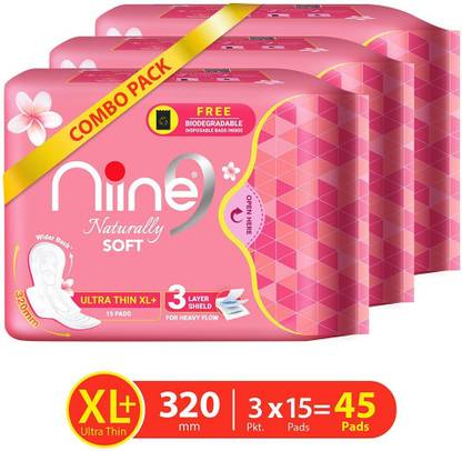 niine Naturally Soft Ultra Thin XL+ SUPER SAVER Sanitary Napkins Sanitary Pad