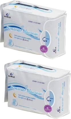 LUXMIRAMNA Airiz Active Oxygen & Negative Ion Soft-Cotton Sanitary Pads - Pack of 8 Sanitary Pad