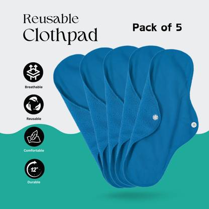 CareDone Sky Blue Cloth Pads| Reusable & Washable Sanitary Pads Sanitary Pad