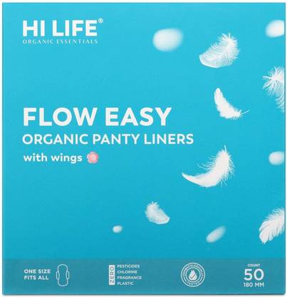 Hi Life FLOW EASY ORGANIC Cotton Panty liners With Wing for Protection Against Leakage Pantyliner