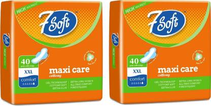 7 Soft MAXI CARE COTTONY Sanitary Pad SOFT XXL (Pack of 80) Sanitary Pad
