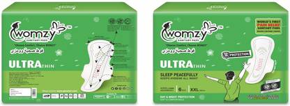 Womzy 320 MM XXL Ultra Thin With Korean Advanced Gel Technology (6 PCS PACK) Sanitary Pad
