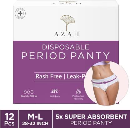 AZAH Period Panty Pad |M-L (28-32 inch)| 5X Super Absorbent Panties | Sanitary Pad