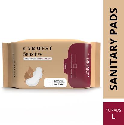 Carmesi Sensitive - Sanitary Pads for Rash-Free Periods (10 Large) Sanitary Pad