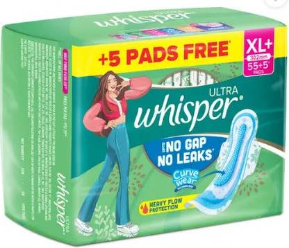Whisper Ultra Clean XL Plus Sanitary Pad 55+5 Pads Sanitary Pad