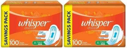 Whisper Choice Sanitary Regular Pads for Women, Regular - ( 20+20 ) Napkins Sanitary Pad Sanitary Pad