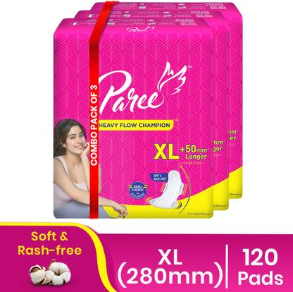 Paree Soft & Rash Free XL Sanitary Pad, With 3 Seconds Absorption for Heavy Flow Sanitary Pad