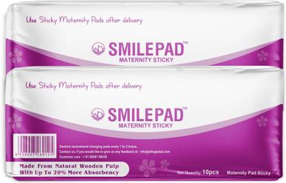 SMILEPAD Sticky Maternity Pad for Pregnancy | Ultra Soft 290mm, XXL Delivery Sanitary Pad