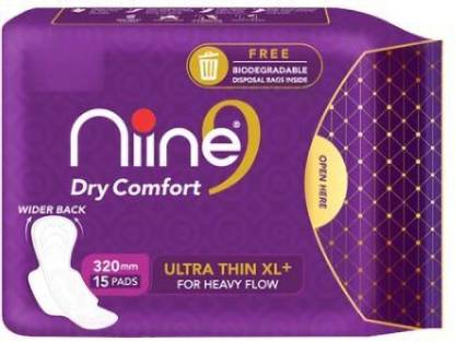 Niine Dry Comfort Ultra Thin XL+ Sanitary Pads for Women