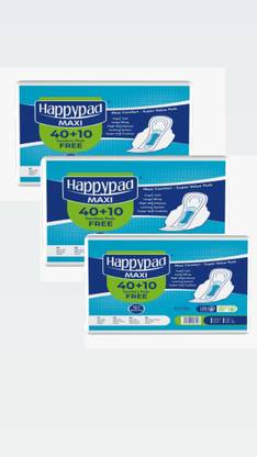Happypad Super Soft Cottony XL 40 + 10 sanitary pads free (Pack of 3) Sanitary Pad