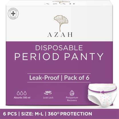 AZAH Disposable Period Panties| 12 Hours Complete Protection | Size:-M/L | Sanitary Pad