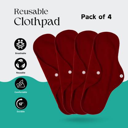 CareDone Mahroon Cloth Pads| Reusable & Washable Sanitary Pads Sanitary Pad