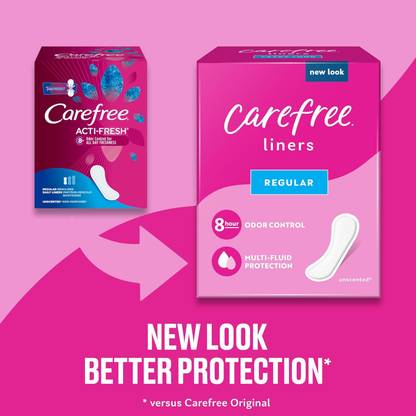Carefree Acti-Fresh Ultra-Thin Panty Liners, Regular, Unscented - 120 Count Sanitary Pad