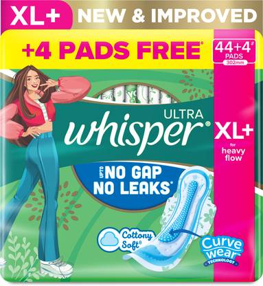 Whisper Ultra Hygiene+Comfort XL+ , For Heavy Flow Sanitary Pad