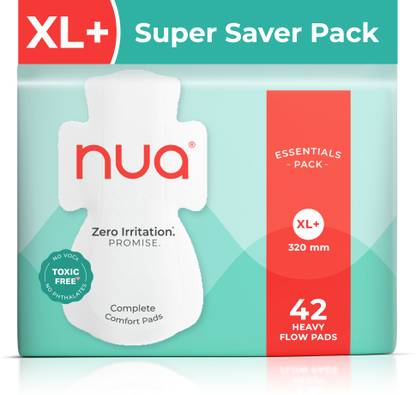 Nua Complete Comfort 42 Heavy Flow XL+ | Essentials Pack | 4X Comfort Sanitary Pad