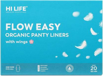 Hi Life FLOW EASY ORGANIC Cotton Panty liners With Wing for Protection Against Leakage Pantyliner