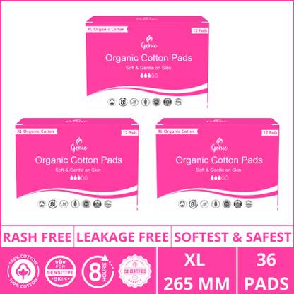 Genie Pads Genie Organic Cotton XL Pads Pack of 36 Sanitary Pad