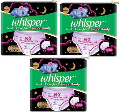 Whisper Bindazzz Nights Period Panties, Pants Sanitary Pad Sanitary Pad