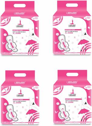 Ladywady XL Extra Soft and Premium Sanitary Pads - 4 Pack (160 Pads, 290mm) Sanitary Pad