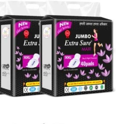 Jumbo Extra Sure Maxi Sanitary Pad (Pack of 80) Sanitary Pad