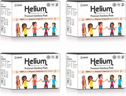 CHESTA FORMULATION Helium Organic & Naturally Sanitary Pad (Pack Of 4*23 = 92 Pads - XL - 290mm) Sanitary Pad