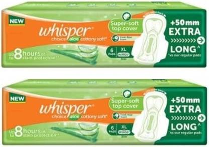 Whisper Choice Aloe Vera Freshness Wings - 6+6 Pads Sanitary Pad