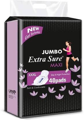 RUGY Extra Sure JUMBO Maxi 40 pads XXXL Day & Night Sanitary Pad Sanitary Pad Sanitary Pad