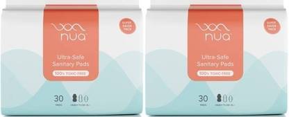 नुआ Ultra Safe Sanitary Pads|SUPER SAVER PACK| Heavy Flow XL,30 Pads x Pack of 2